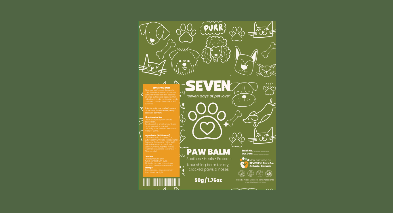 SEVEN balm, label mockup